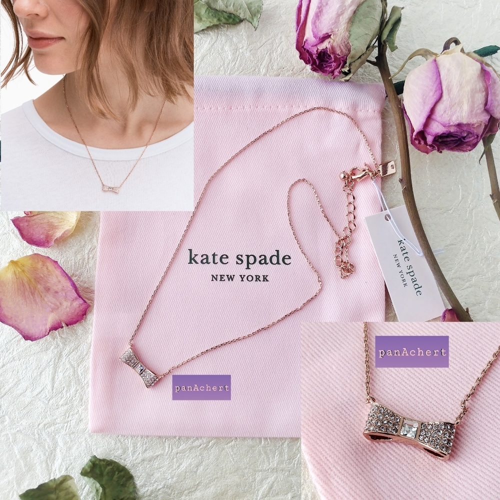 💖Kate Spade Ready Set Bow Pave Mini Pendant